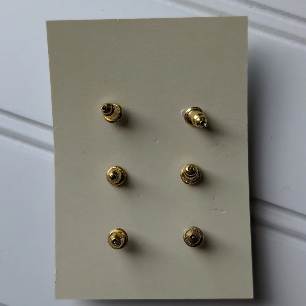 JCrew Limited Edition 3 Pairs Post Stud Earrings Set New on Card - Picture 5 of 7